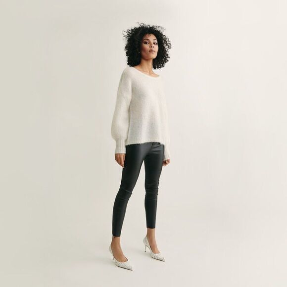 White Leather Wedding Pumps - Picture 5 of 9